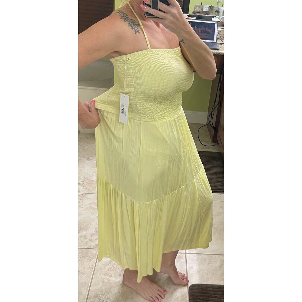 Bishop & young yellow NWT smocked halter tiered dress Bellissima limoncello $120 - Picture 10 of 10